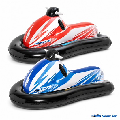 Snow Jet Inflatable Snowmobile Sled red and blue